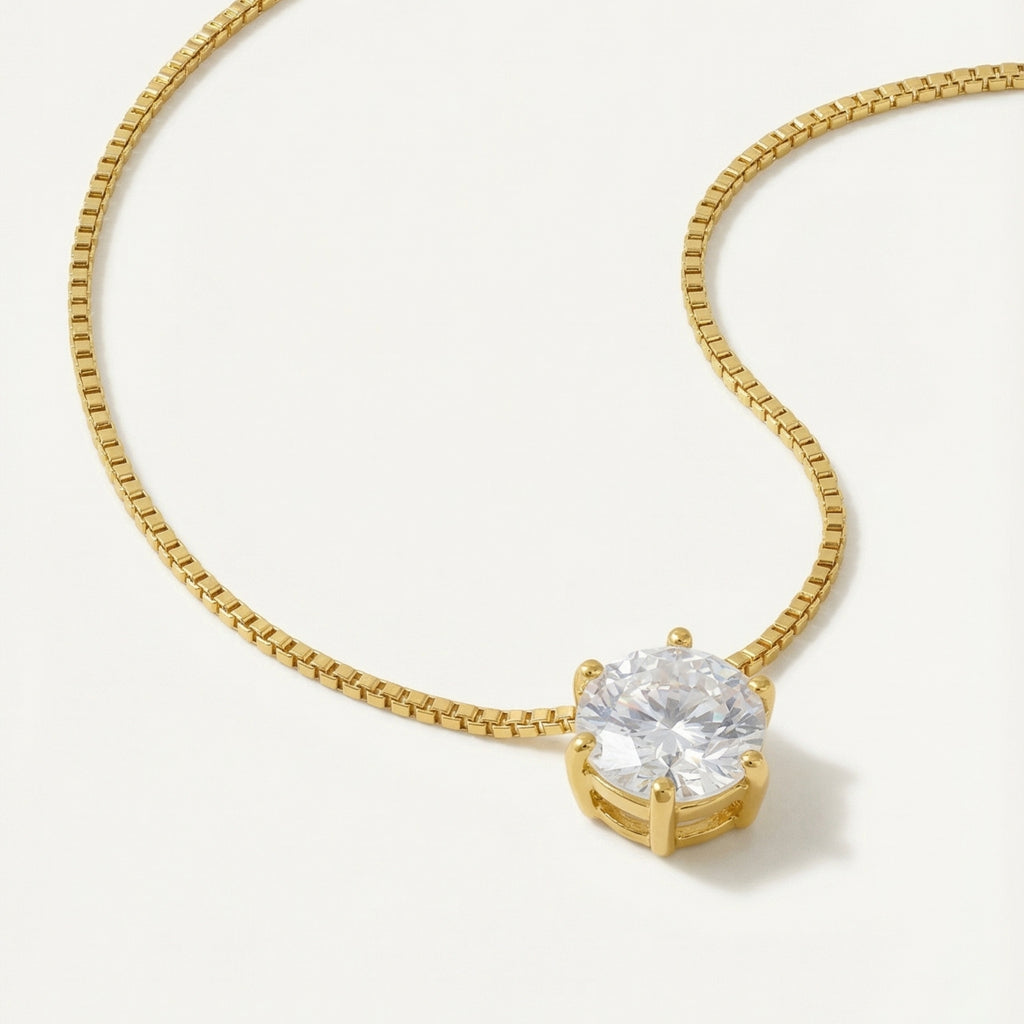 Round Solitaire Necklace