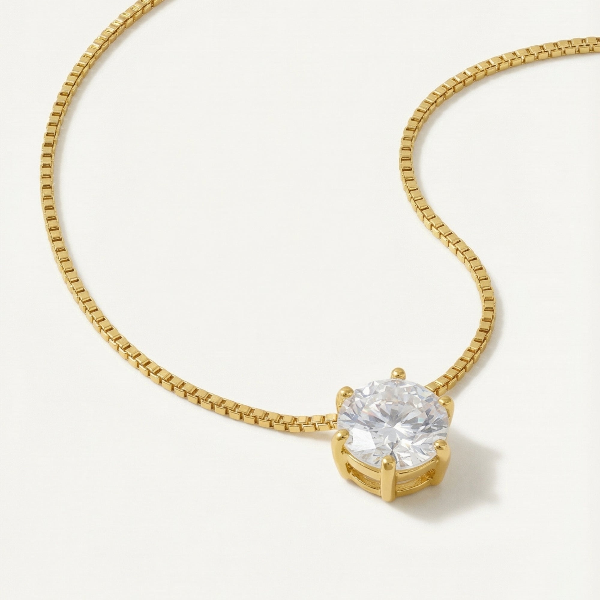 Round Solitaire Necklace