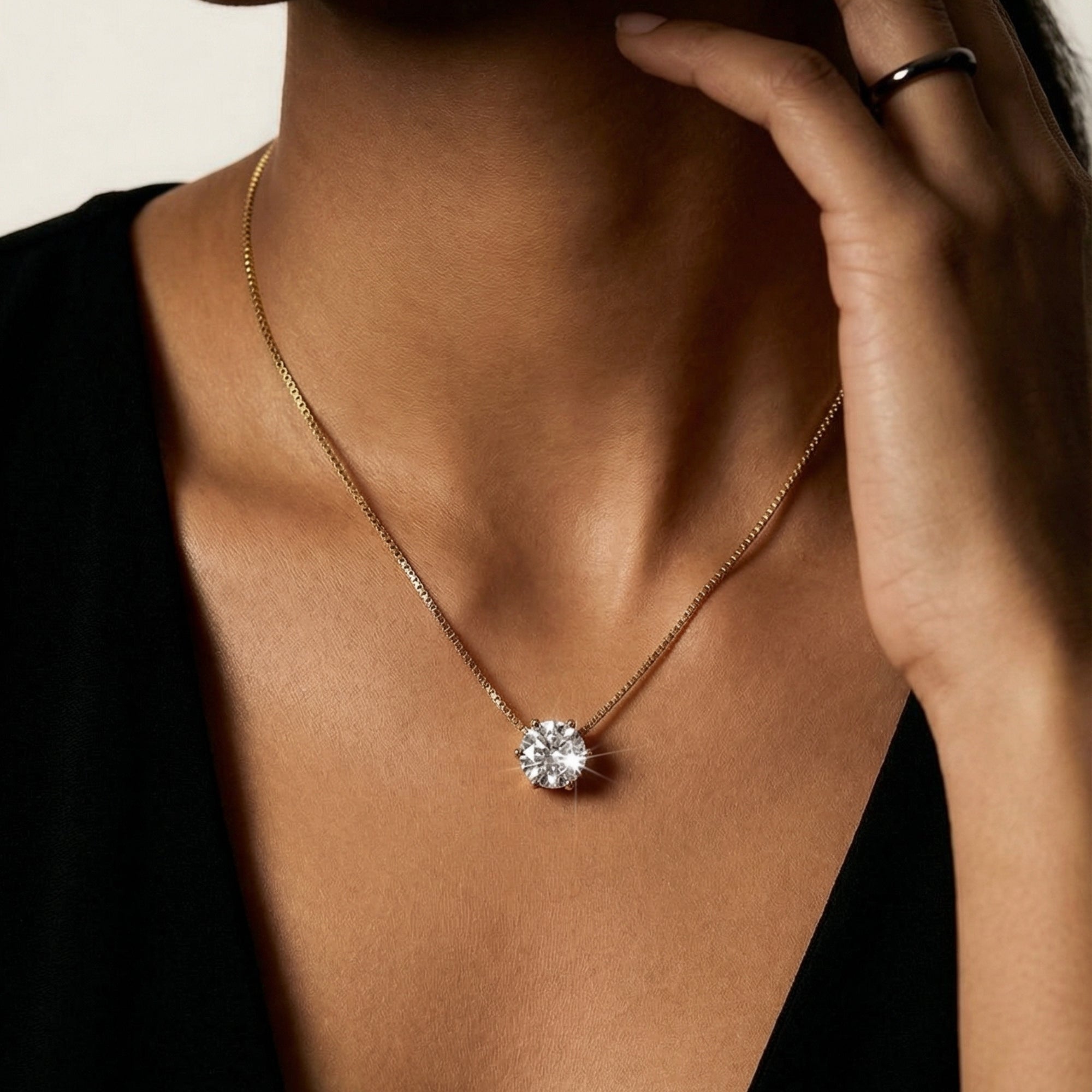 Round Solitaire Necklace