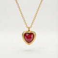 Red Emerald Heart Pendant Necklace