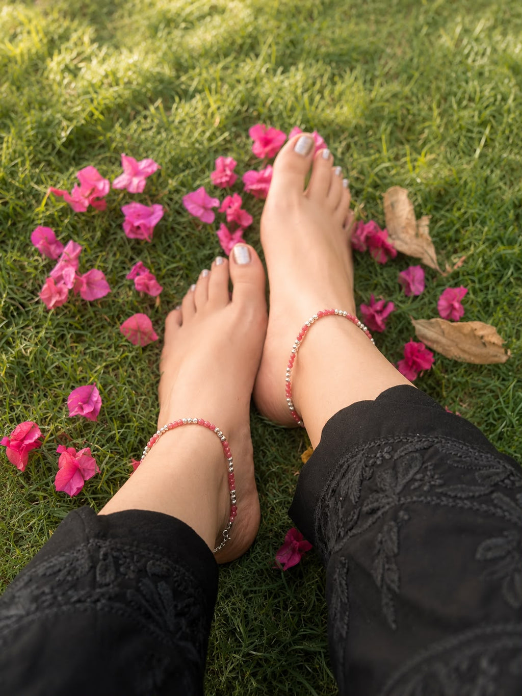 BLUSH AND MOSS ANKLET