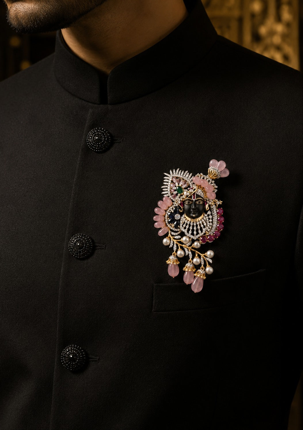 Premium Krishna Brooch