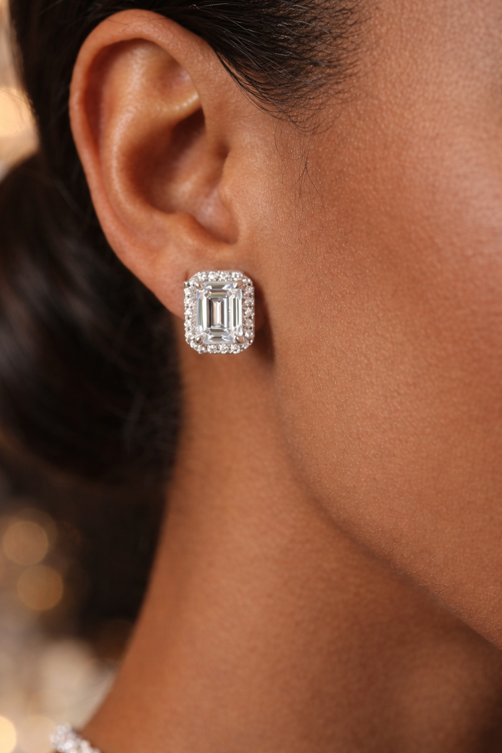 Classic White Emerald Studs